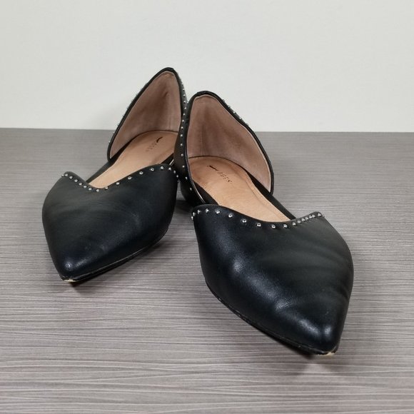 Halogen Maisy d'Orsay Studded Flat, Black Leather, Womens Size 7.5 M - Picture 5 of 13